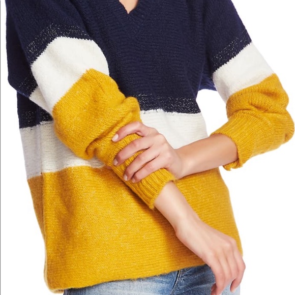 1 State Oversized Stripe V Neck Tunic SZ XS - Picture 4 of 8